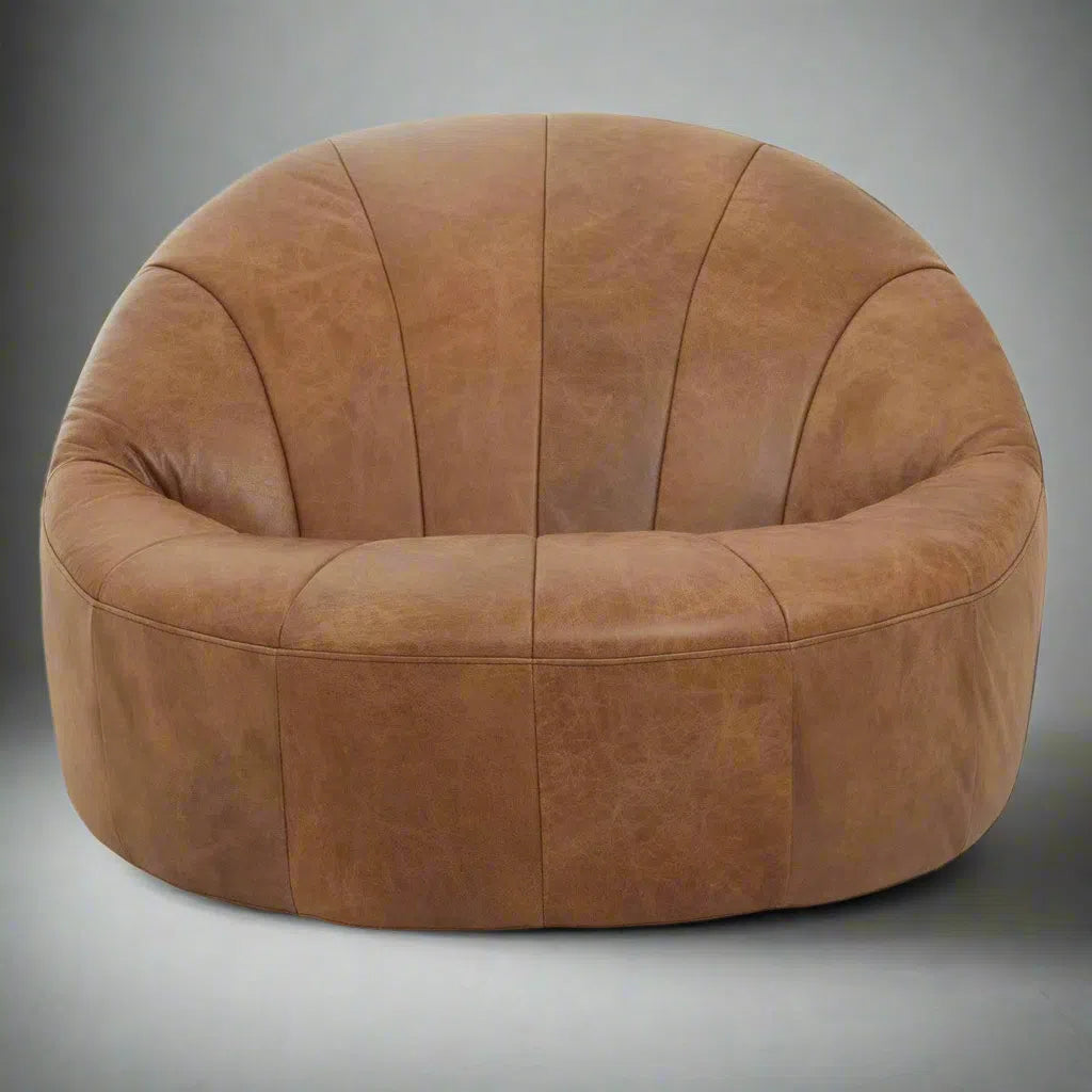 Beaumonde Home Shoreditch Tan Leather Chair-Beaumonde