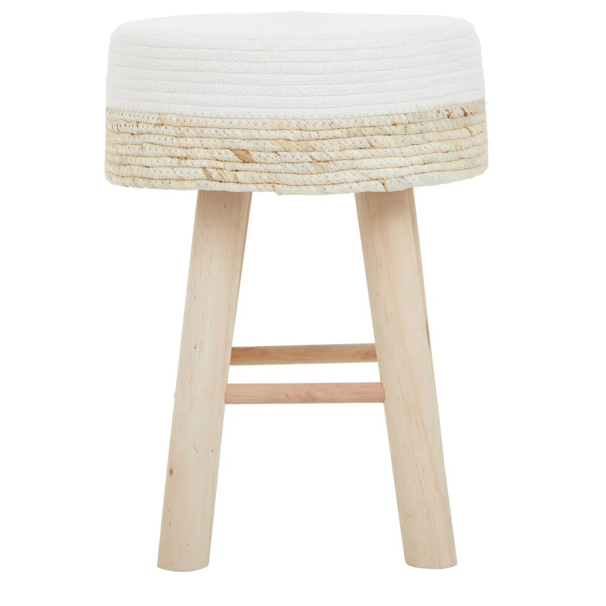 Beaumonde Home Speck Natural and White Stool-Beaumonde