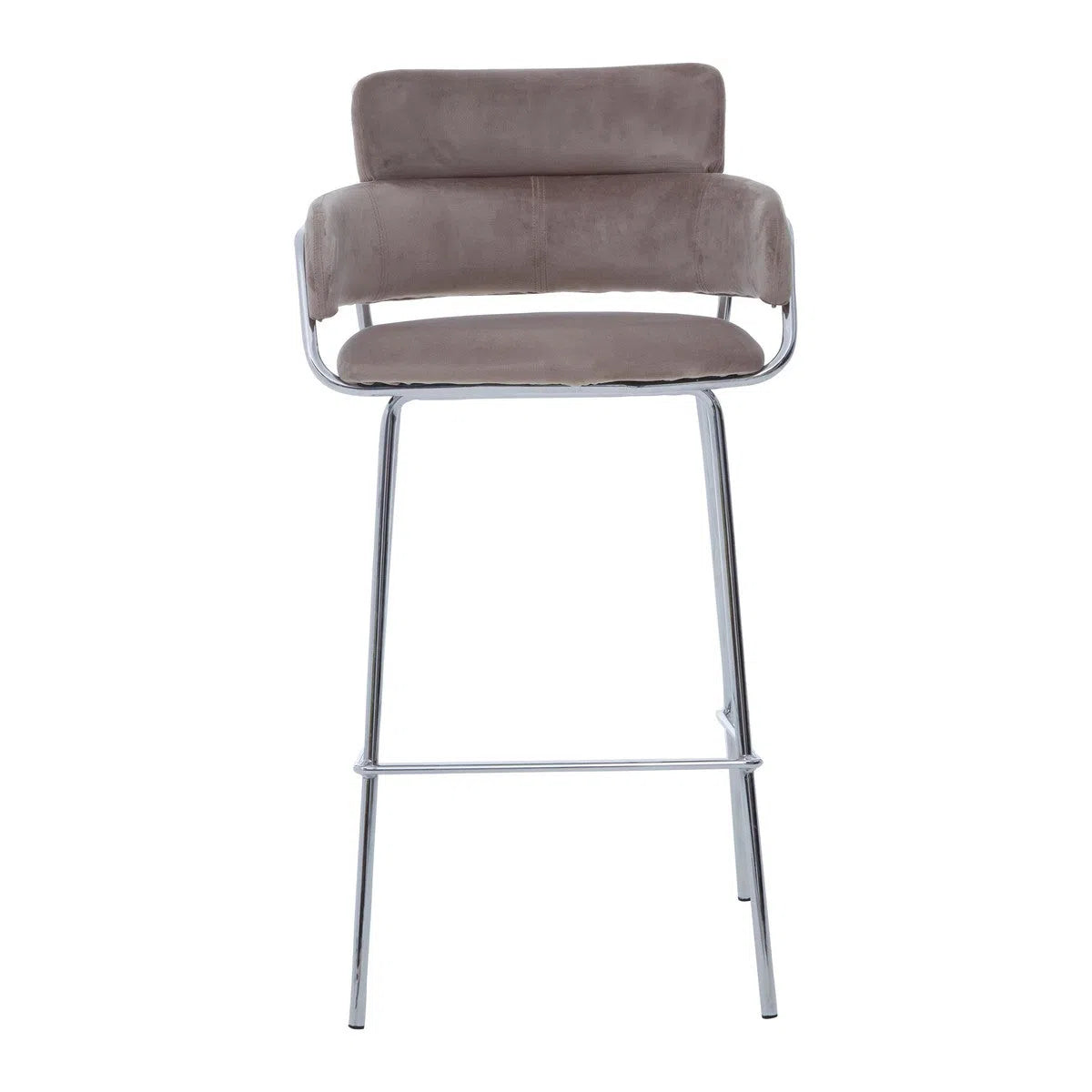 Beaumonde Home Tammin Mocha Velvet Bar Chair-Beaumonde