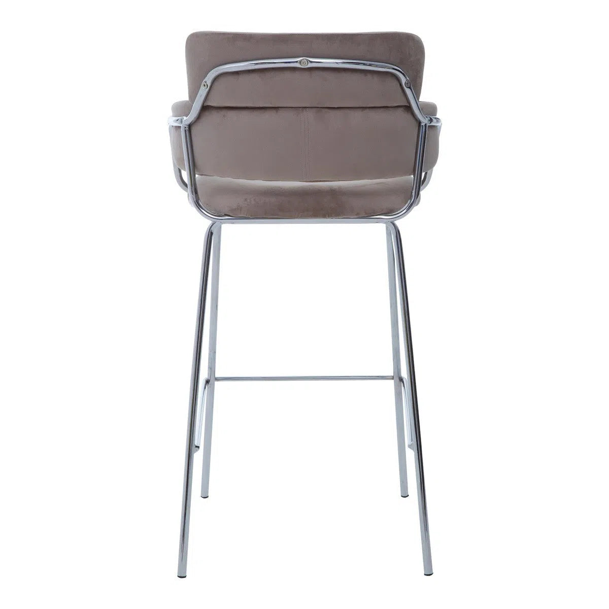 Beaumonde Home Tammin Mocha Velvet Bar Chair-Beaumonde
