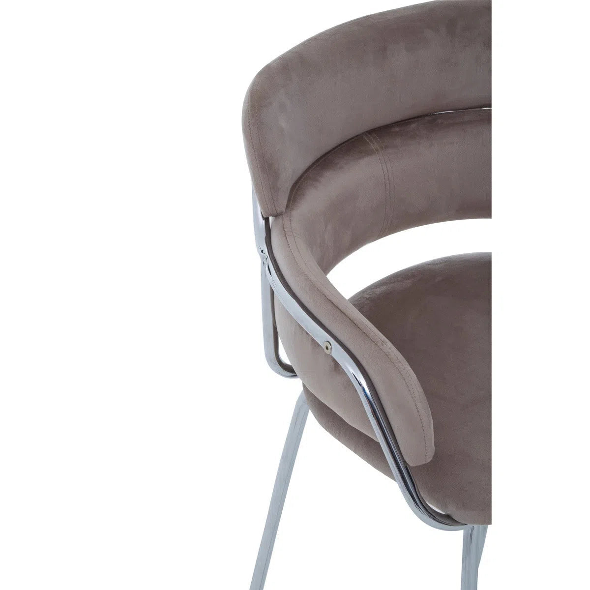Beaumonde Home Tammin Mocha Velvet Bar Chair-Beaumonde