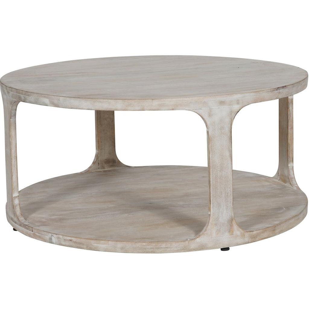 Beedell Solid Carved Wooden Coffee Table Whitewashed-Beaumonde