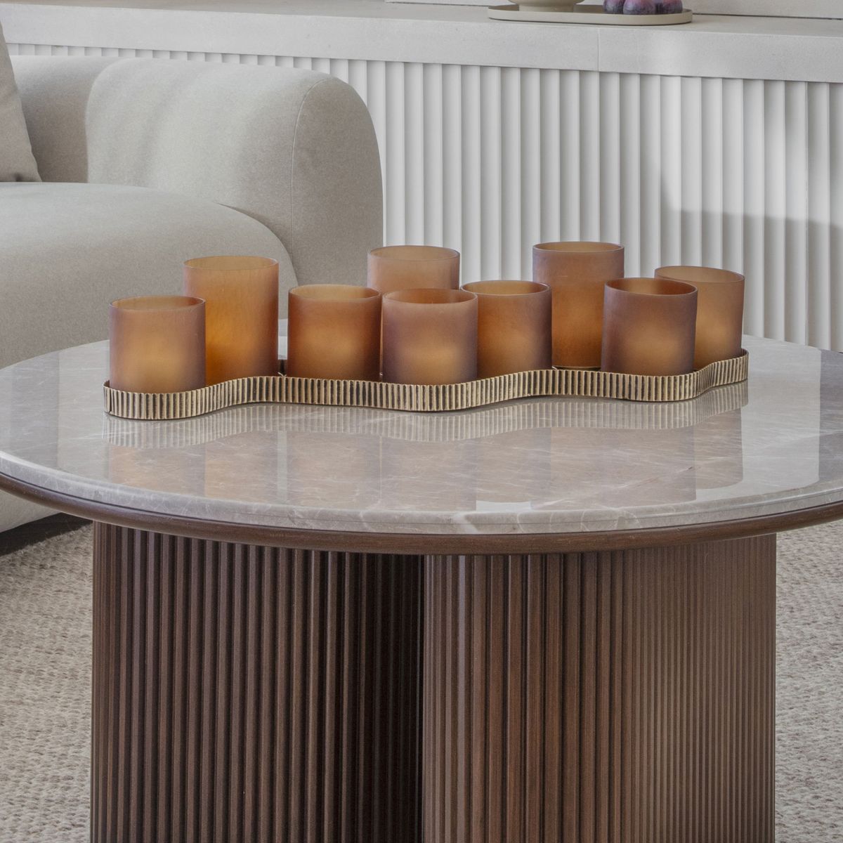 Libra Interiors Belvedere Aged Gold 9 Light Candle Holder