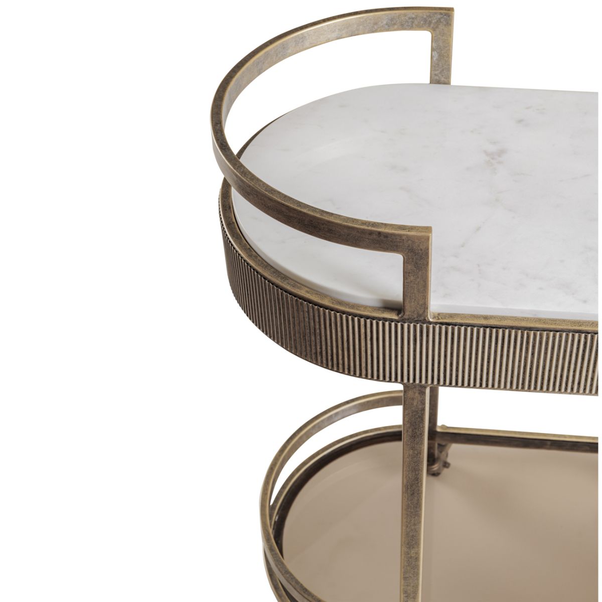 Libra Interiors Belvedere Aged Gold Drinks Trolley