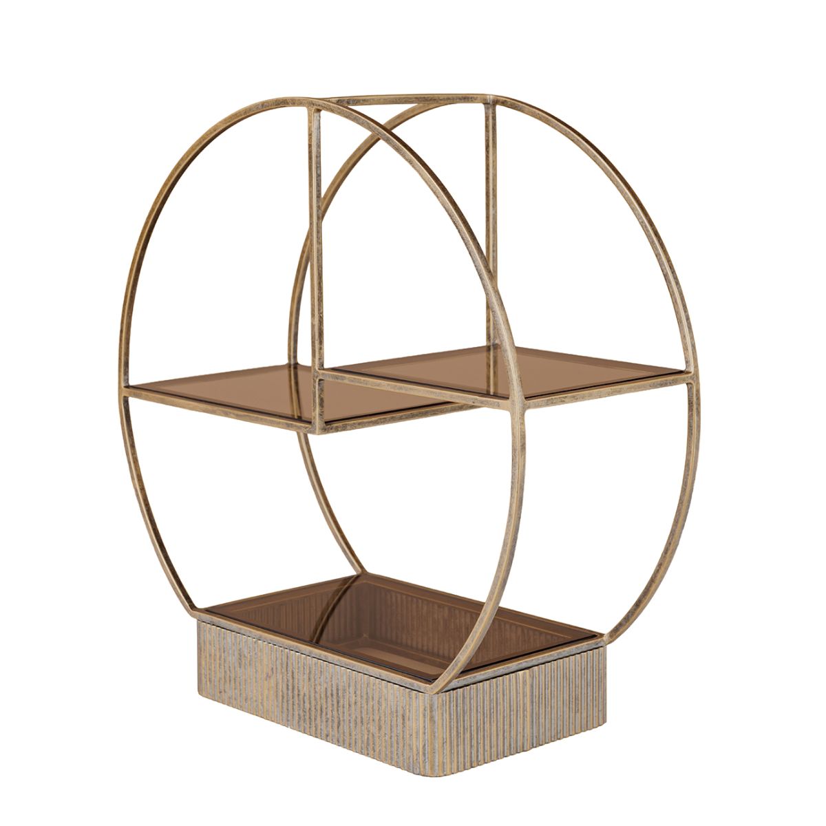 Libra Interiors Belvedere Aged Gold Multi Tier Buffet Stand Small