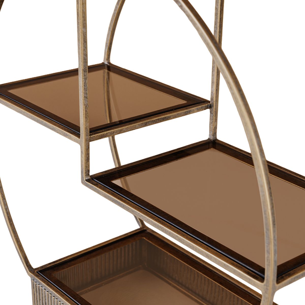 Libra Interiors Belvedere Aged Gold Multi Tier Buffet Stand Small