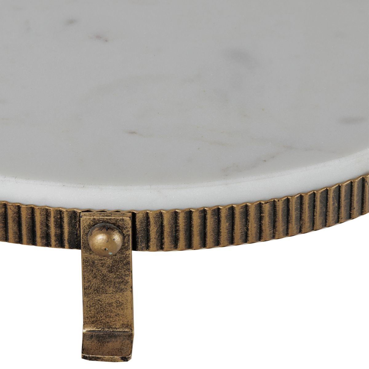 Libra Interiors Belvedere Aged Gold Oval One Tiered Stand