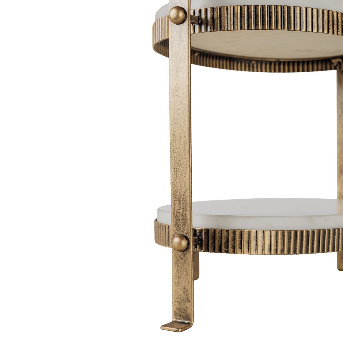 Libra Interiors Belvedere Aged Gold Oval Two Tiered Stand