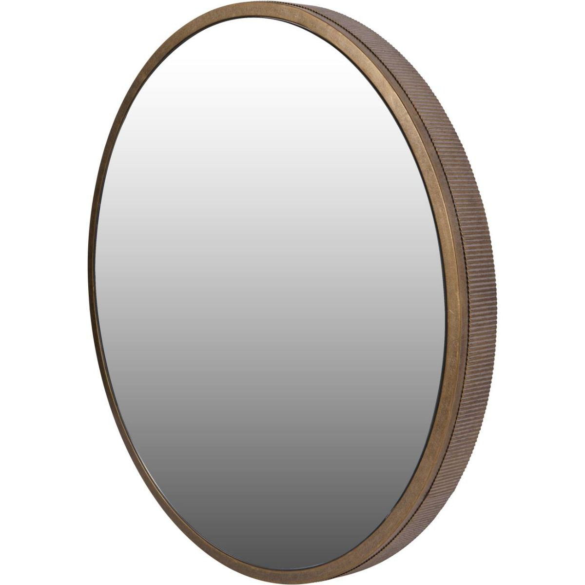 Libra Interiors Belvedere Aged Gold Round Mirror 80x80cm