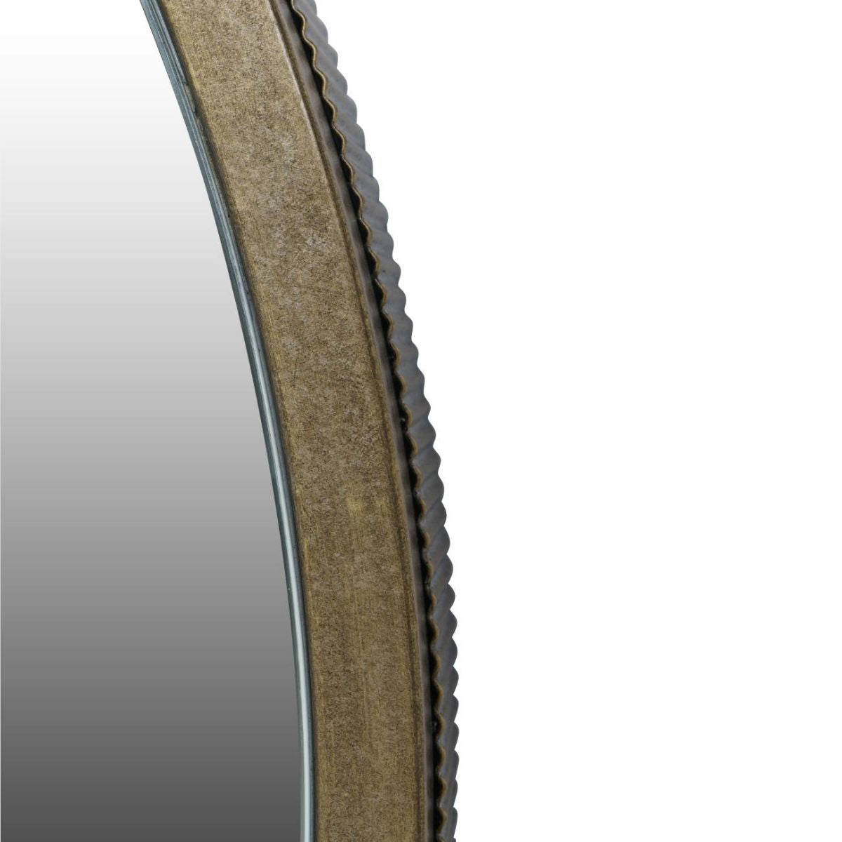 Libra Interiors Belvedere Aged Gold Round Mirror 80x80cm