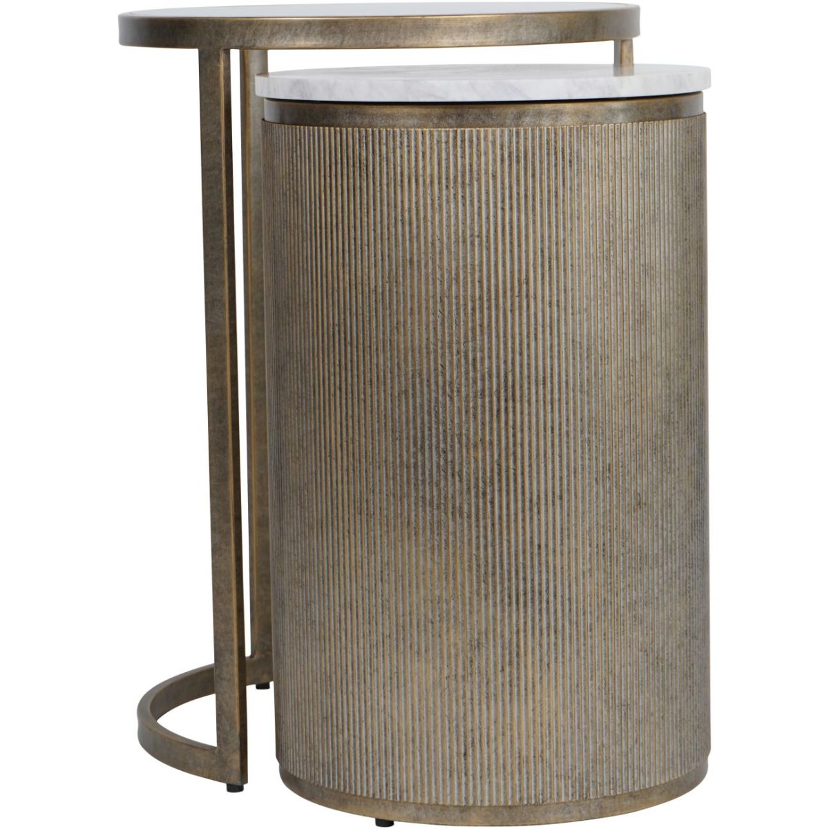 Libra Interiors Belvedere Aged Gold Set of 2 Nesting Side Tables