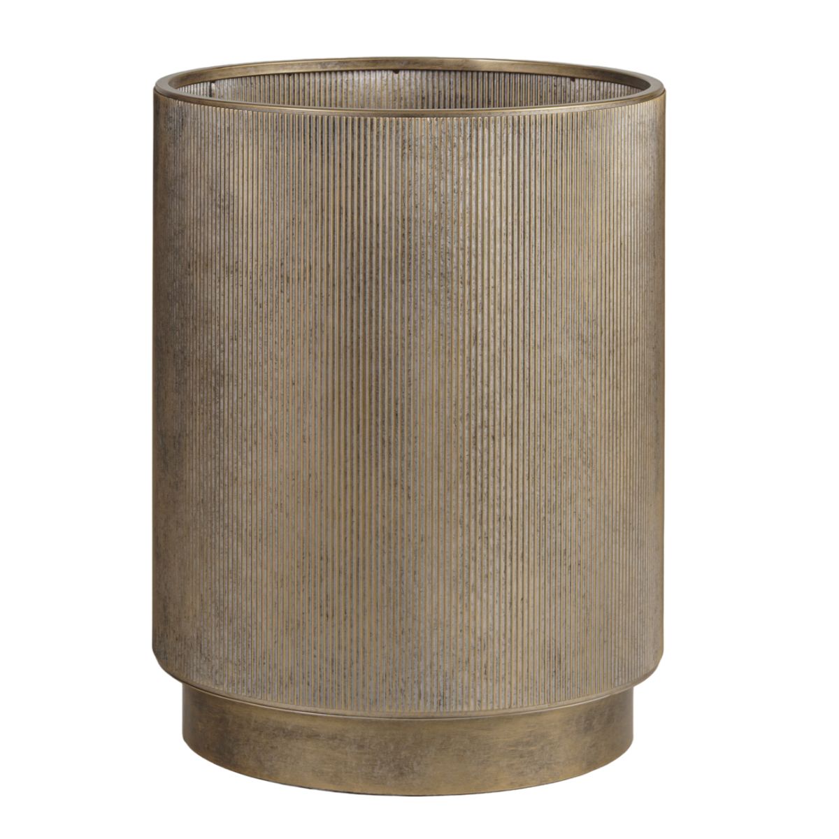 Libra Interiors Belvedere Aged Gold Set of 3 Floor Planters