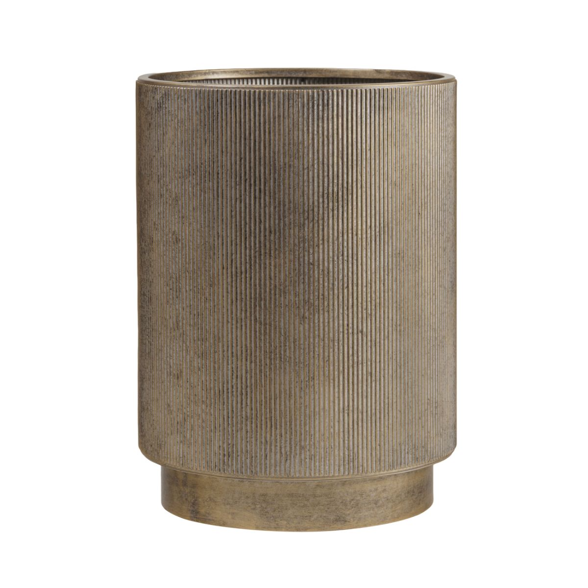 Libra Interiors Belvedere Aged Gold Set of 3 Floor Planters