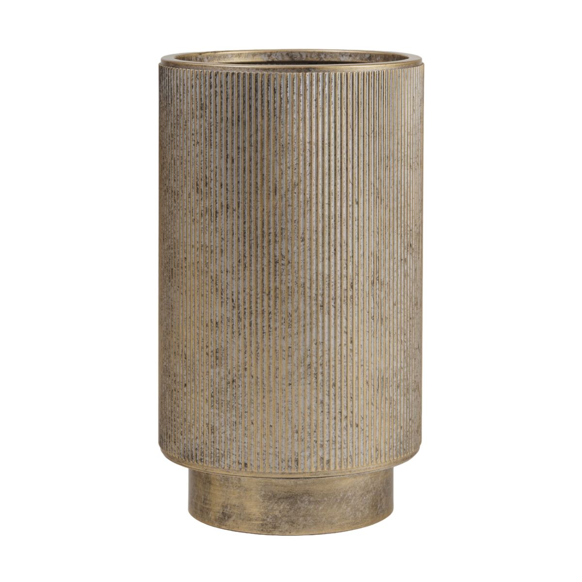 Libra Interiors Belvedere Aged Gold Set of 3 Floor Planters