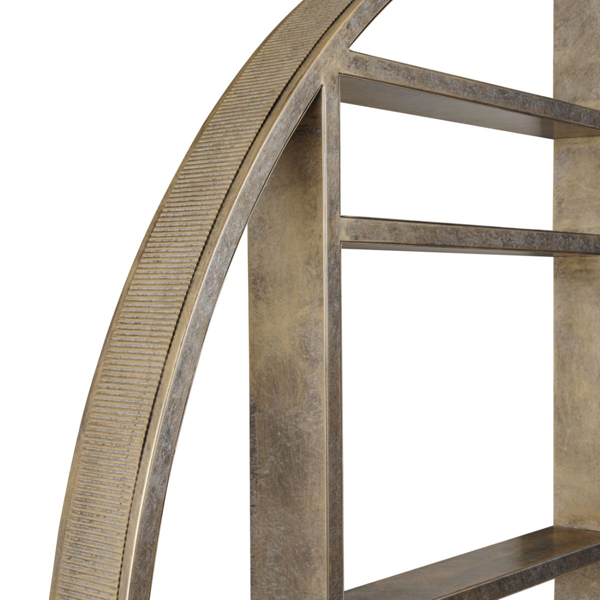 Libra Interiors Belvedere Aged Gold Shelving Mirror Large