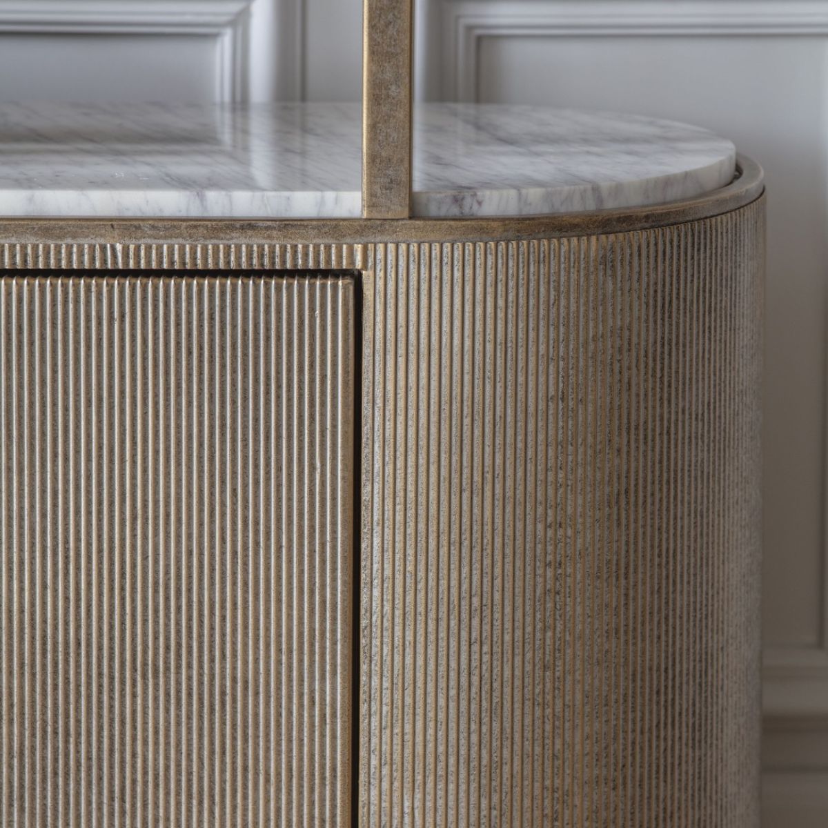 Libra Interiors Belvedere Aged Gold Shelving Unit With Storage