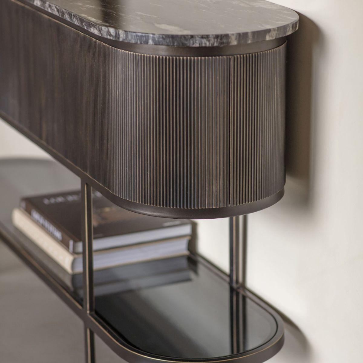 Libra Interiors Belvedere Black Console Table