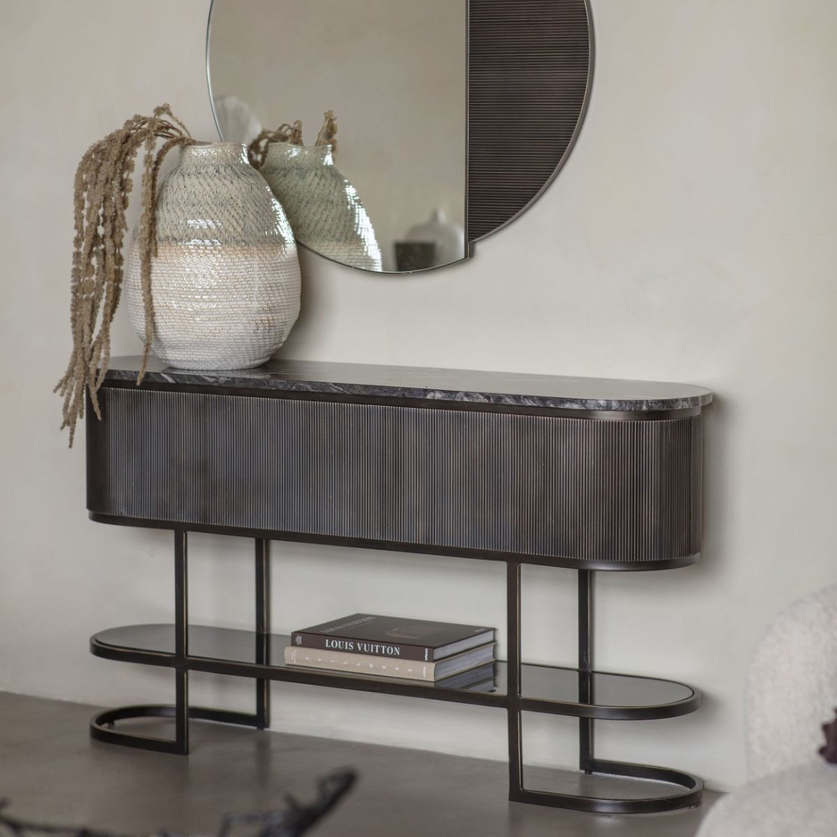 Libra Interiors Belvedere Black Console Table