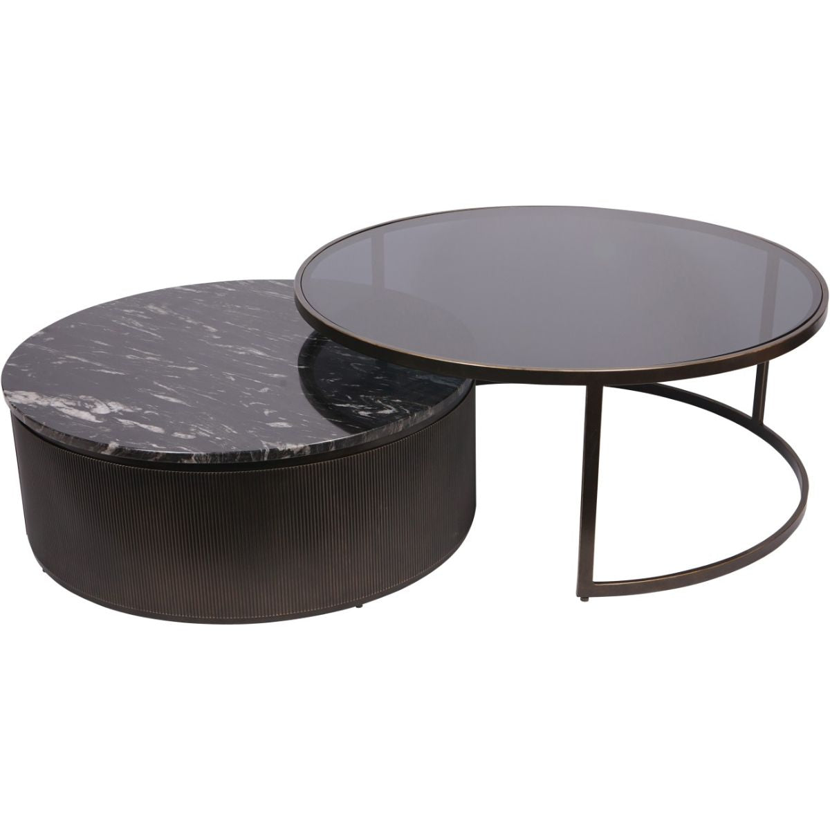 Libra Interiors Belvedere Black Set of 2 Nesting Coffee Tables