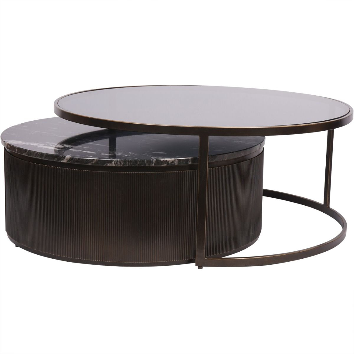 Libra Interiors Belvedere Black Set of 2 Nesting Coffee Tables