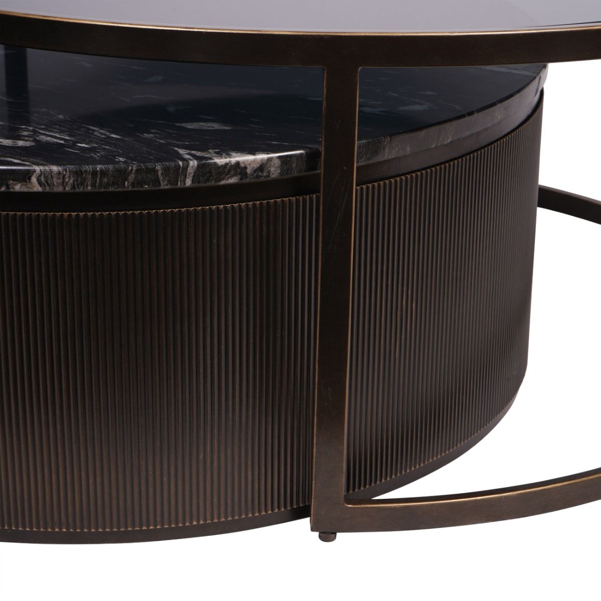 Libra Interiors Belvedere Black Set of 2 Nesting Coffee Tables
