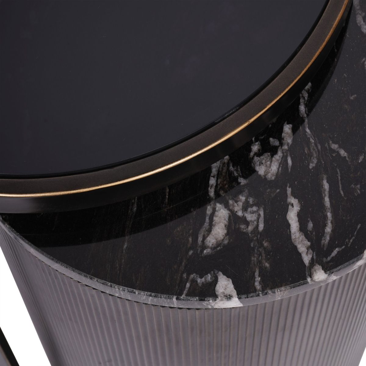 Libra Interiors Belvedere Black Set of 2 Nesting Side Tables