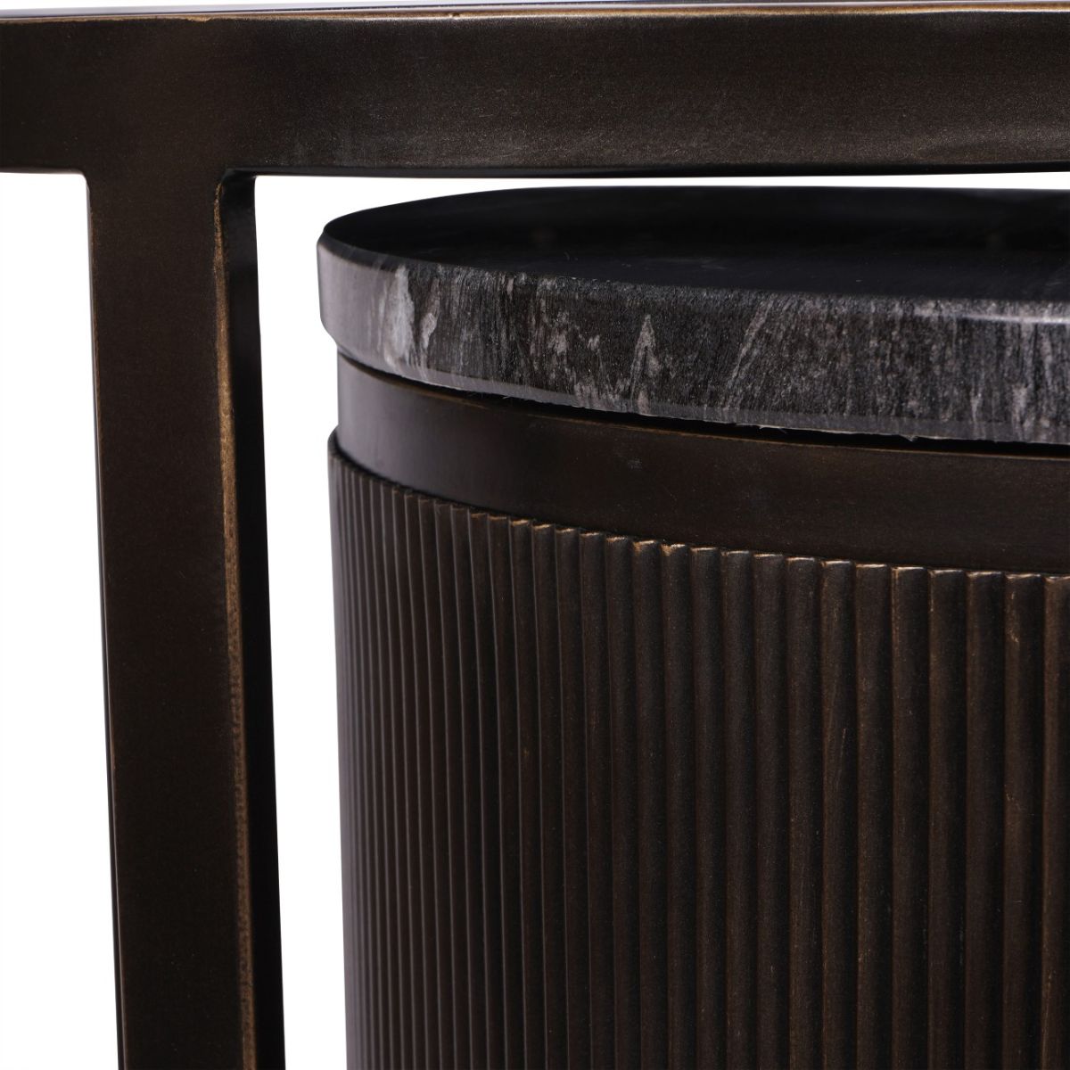 Libra Interiors Belvedere Black Set of 2 Nesting Side Tables