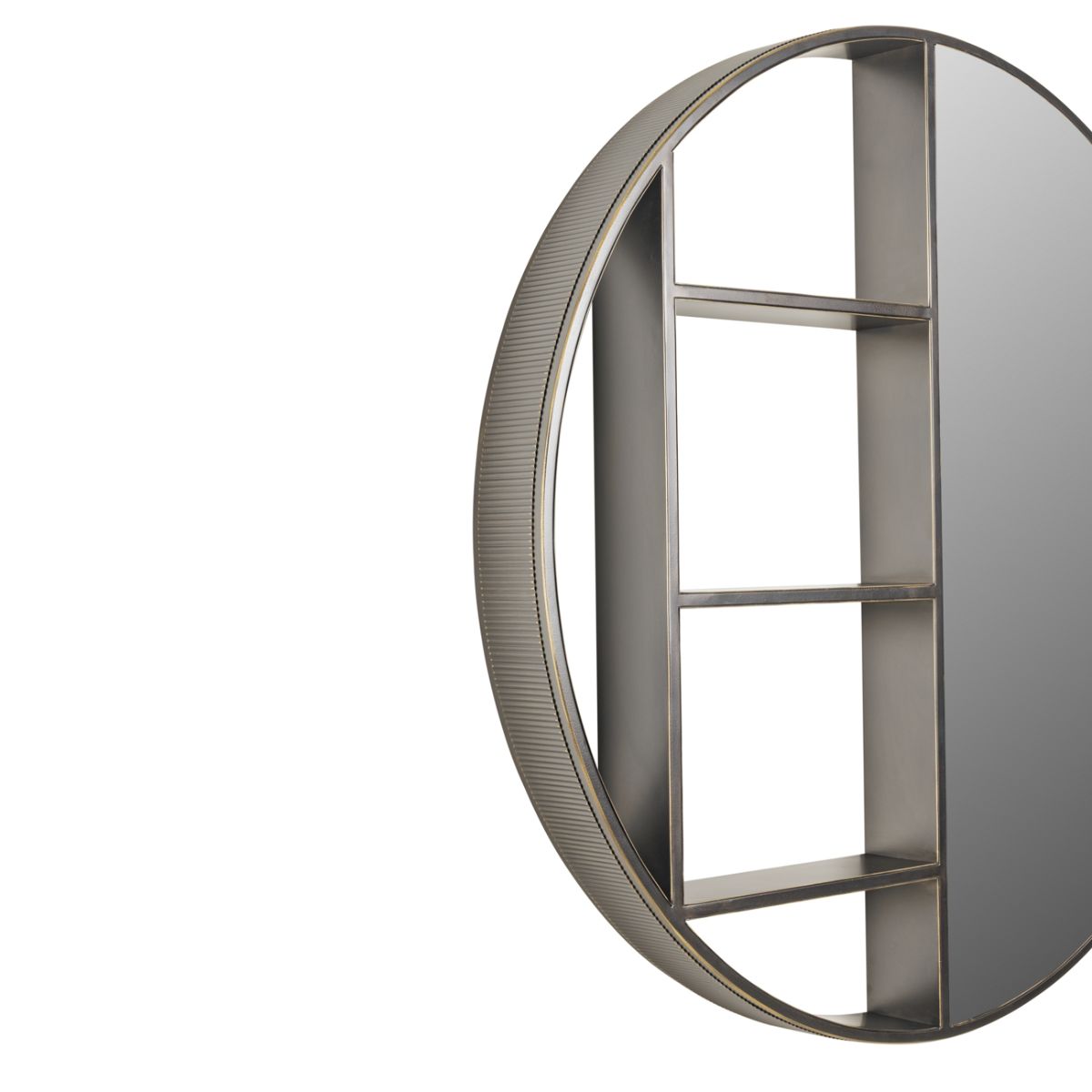 Libra Interiors Belvedere Black Shelving Mirror Small