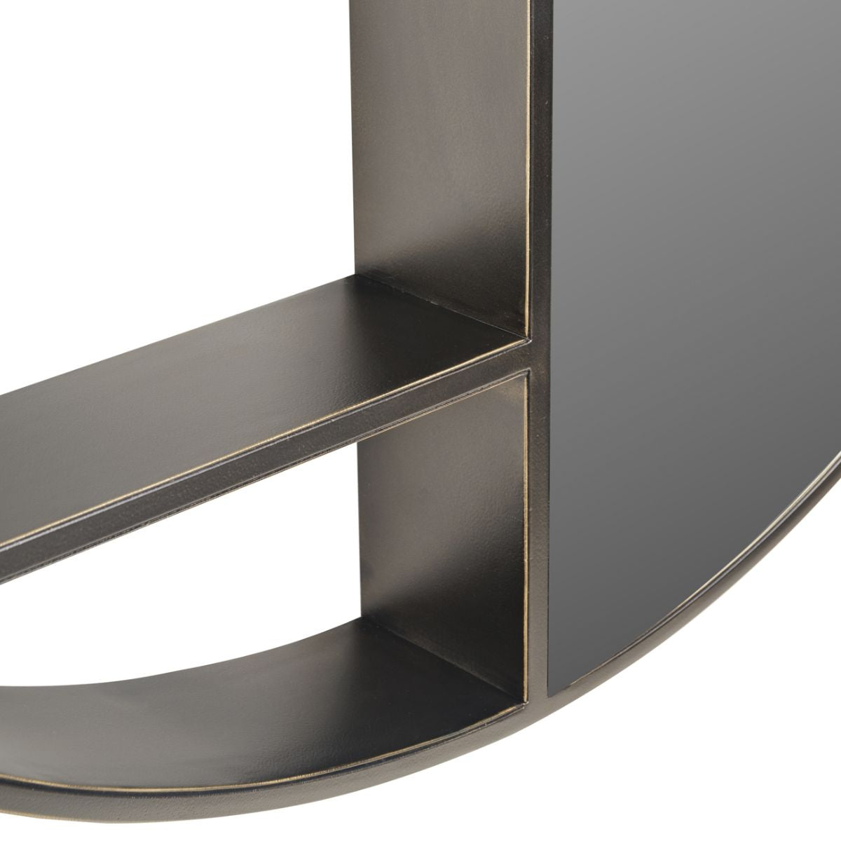 Libra Interiors Belvedere Black Shelving Mirror Small