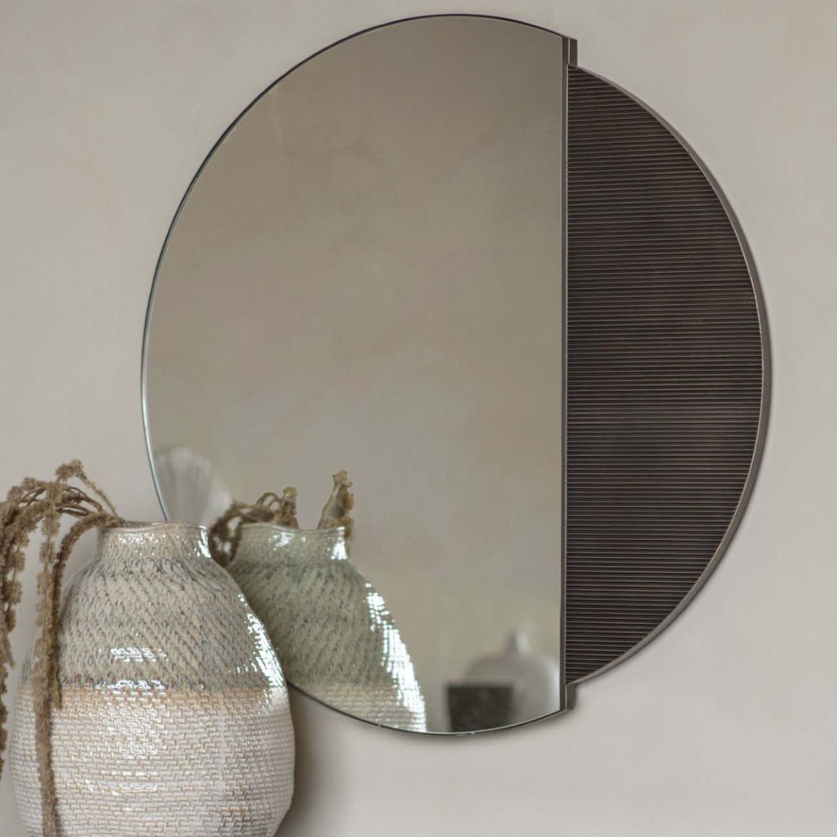Libra Interiors Belvedere Black Wall Mirror 90cm