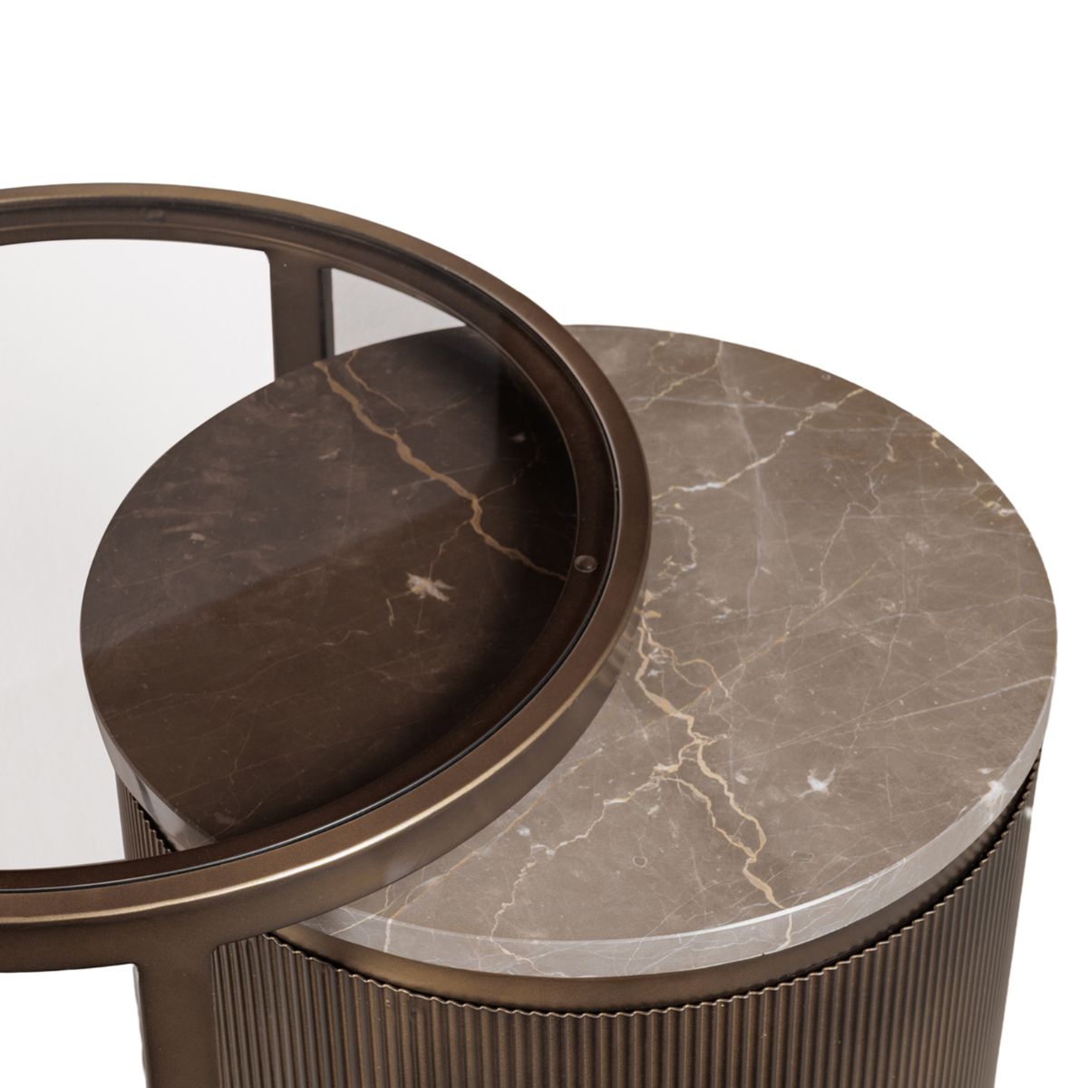 Libra Interiors Belvedere Royal Gold Set of 2 Nesting Side Tables