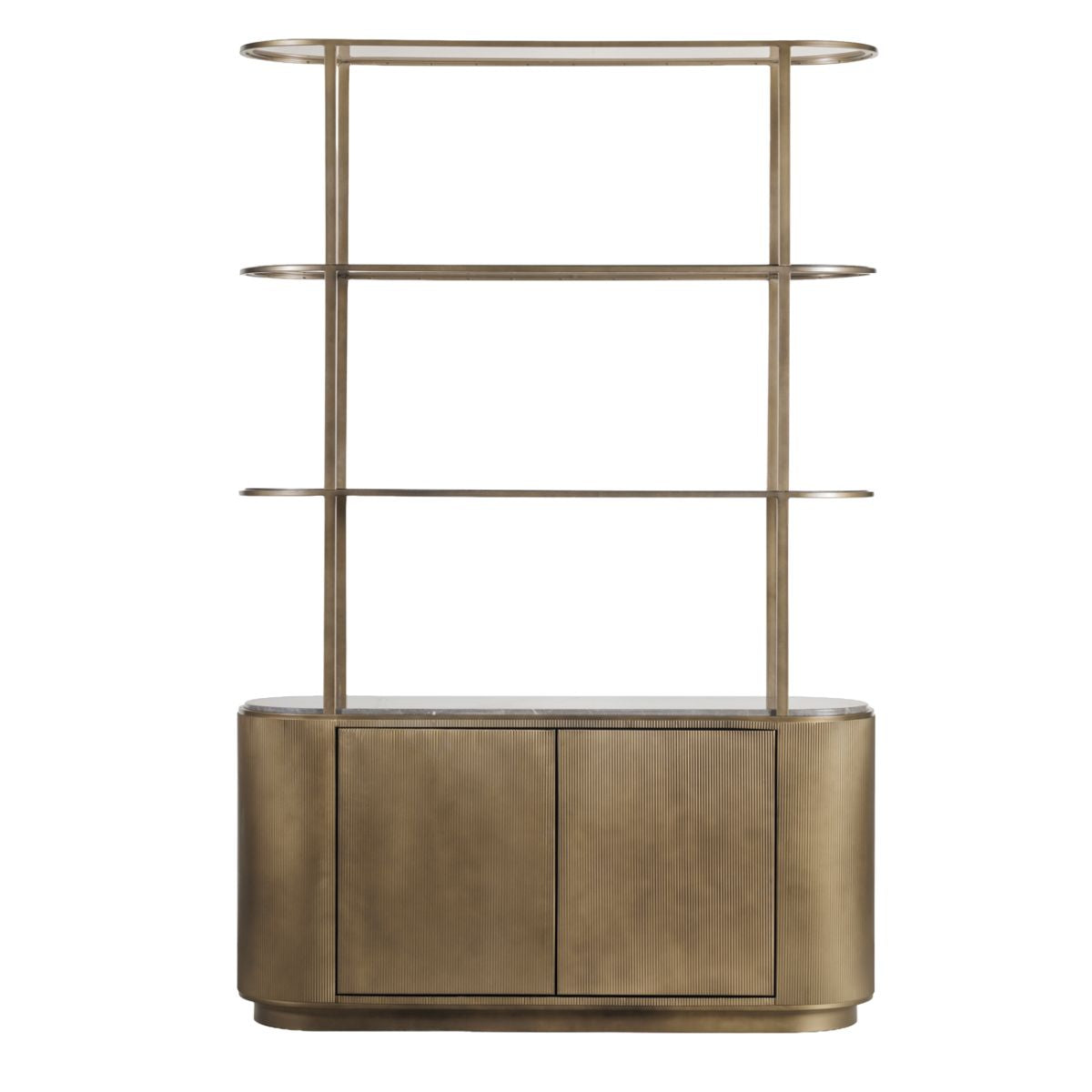 Libra Interiors Belvedere Royal Gold Shelving Unit With Storage