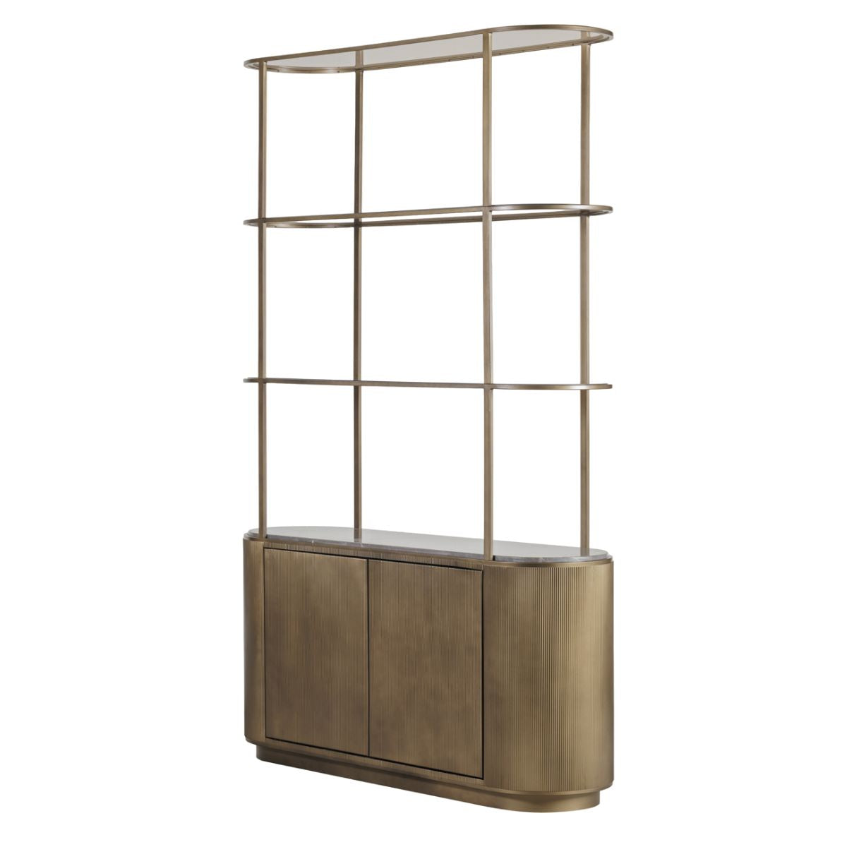 Libra Interiors Belvedere Royal Gold Shelving Unit With Storage