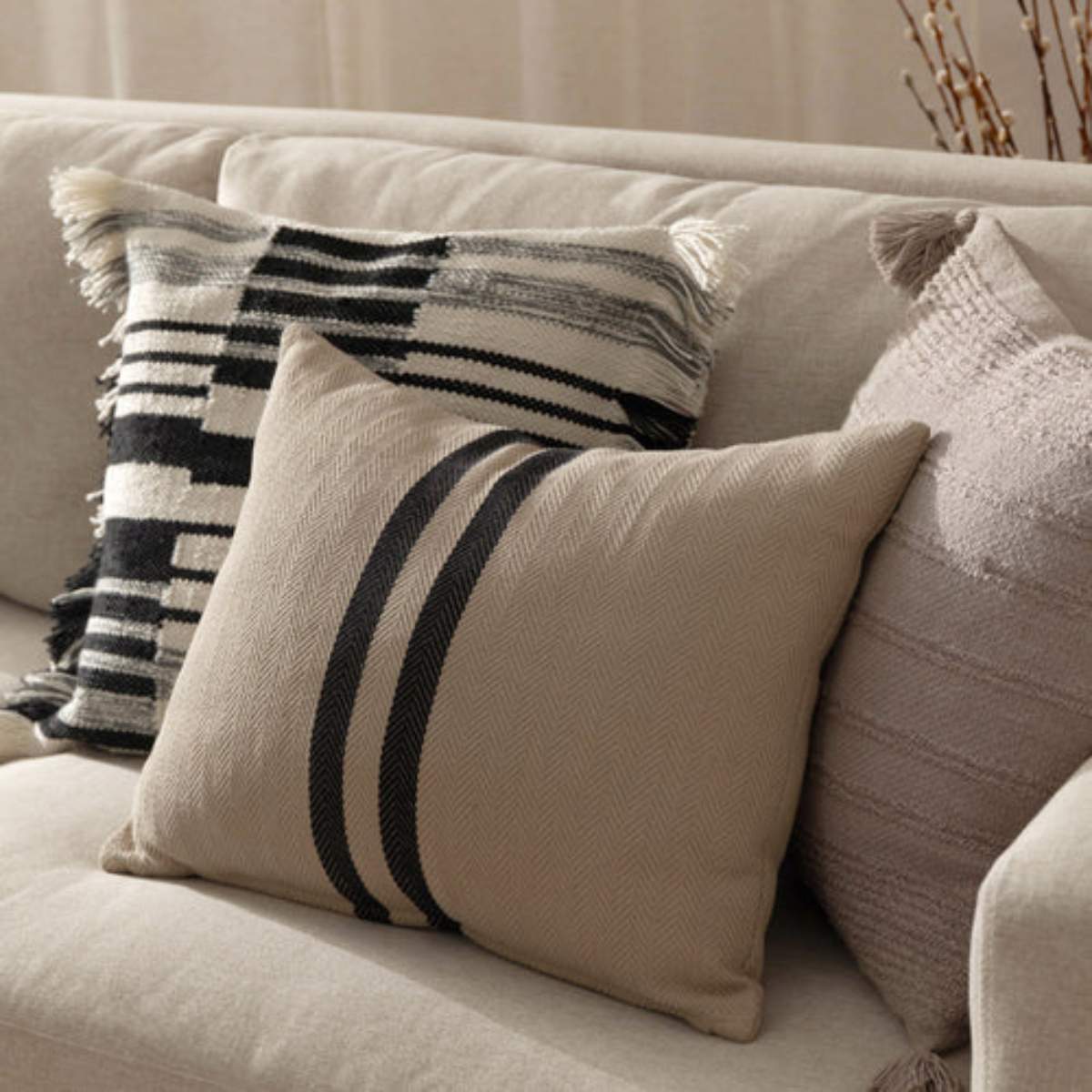 Yard Living Benton Cotton Cushion Natural