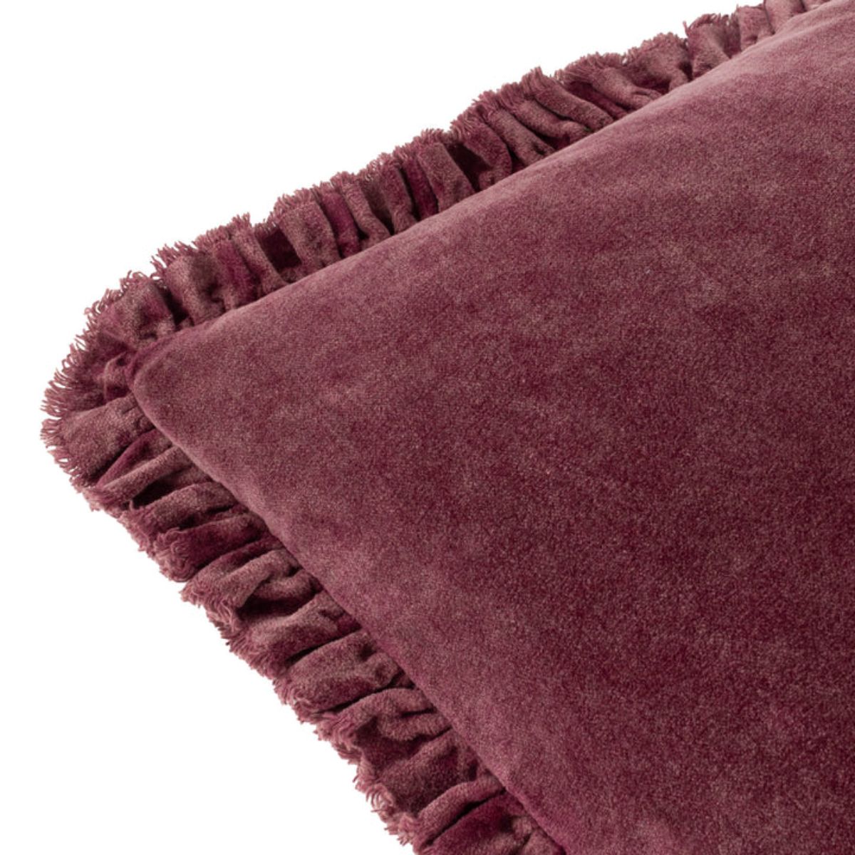 Riva Home Bertie Washed Cotton Velvet Cushion Burnt Red