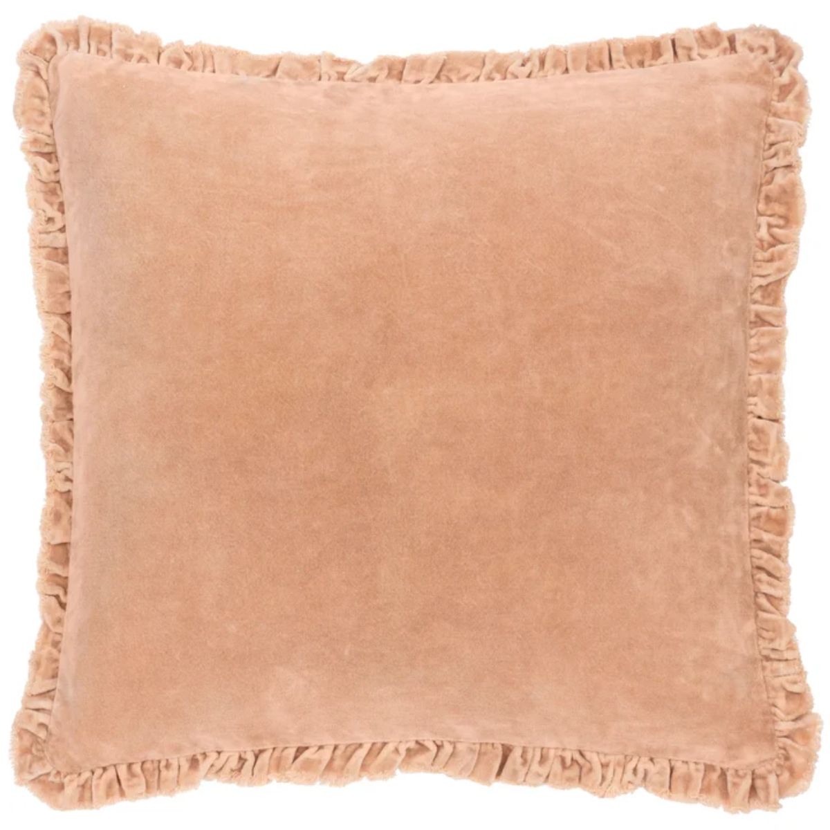 Riva Home Bertie Washed Cotton Velvet Cushion Cashew