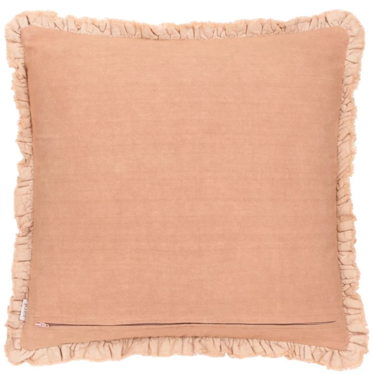 Riva Home Bertie Washed Cotton Velvet Cushion Cashew