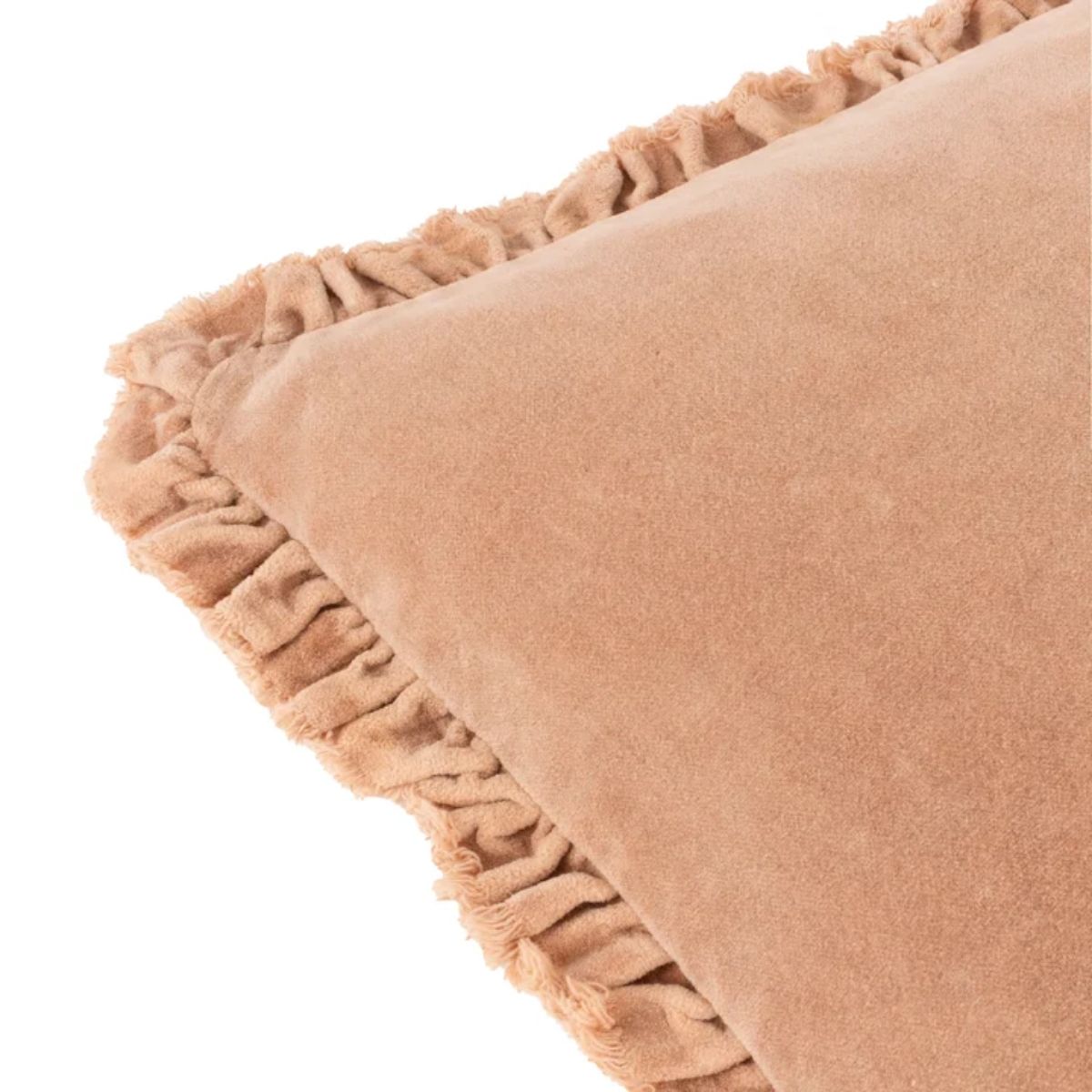 Riva Home Bertie Washed Cotton Velvet Cushion Cashew