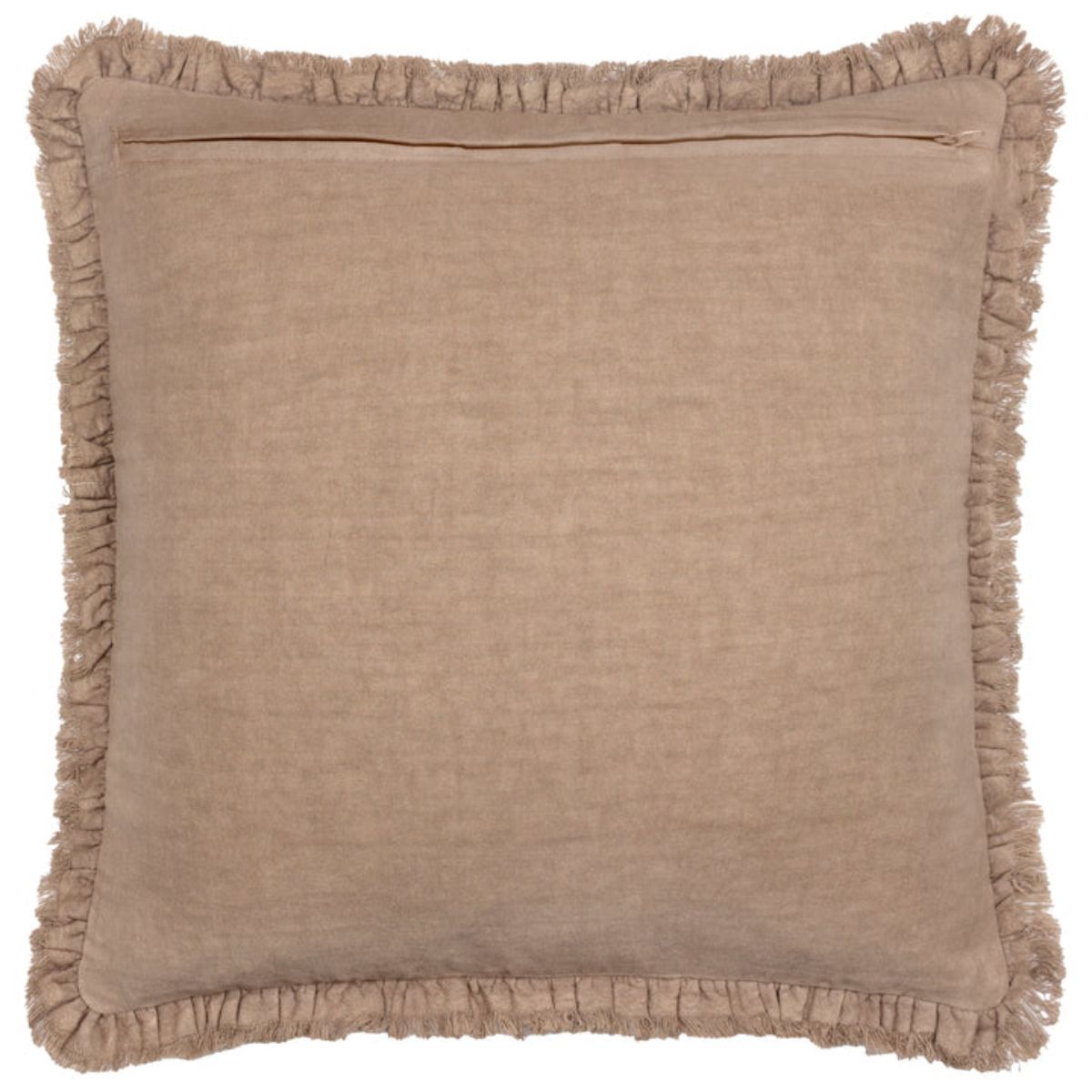 Riva Home Bertie Washed Cotton Velvet Cushion Chocolate