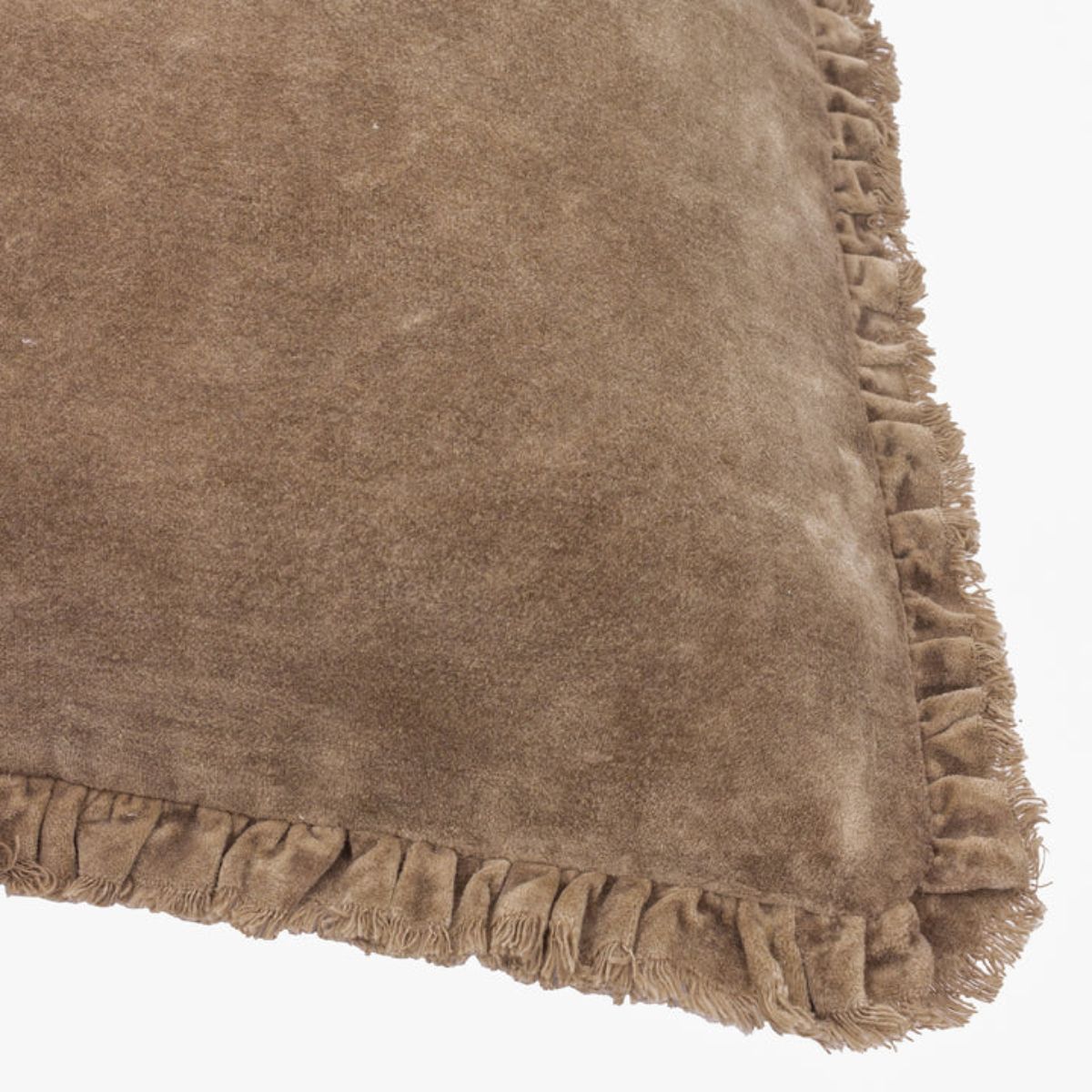 Riva Home Bertie Washed Cotton Velvet Cushion Chocolate