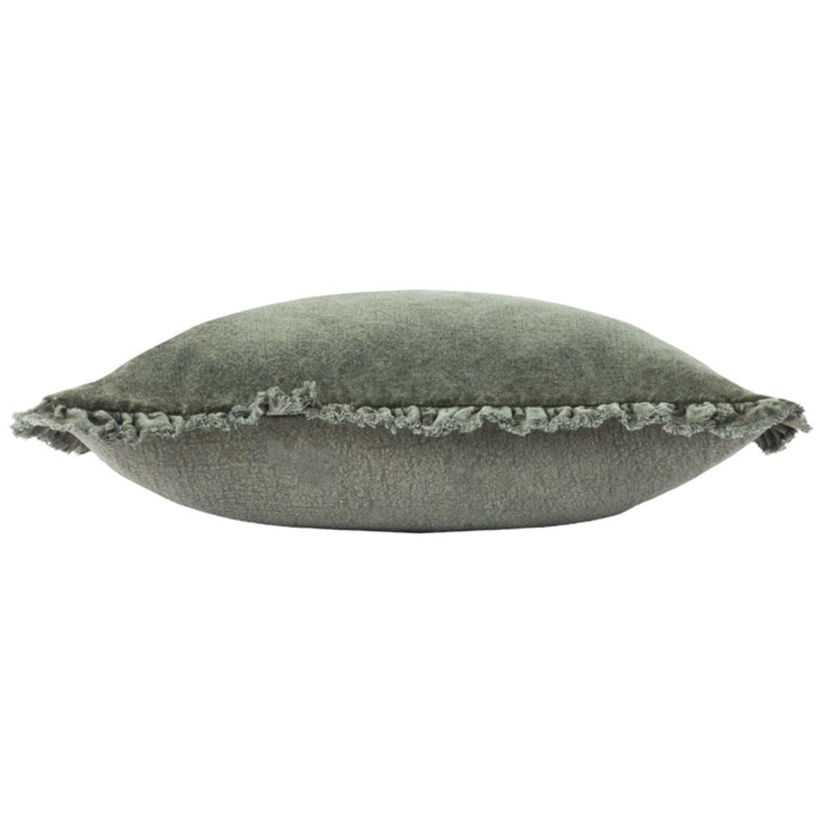 Riva Home Bertie Washed Cotton Velvet Cushion Moss