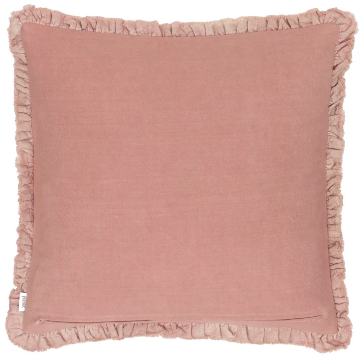 Riva Home Bertie Washed Cotton Velvet Cushion Rosewood
