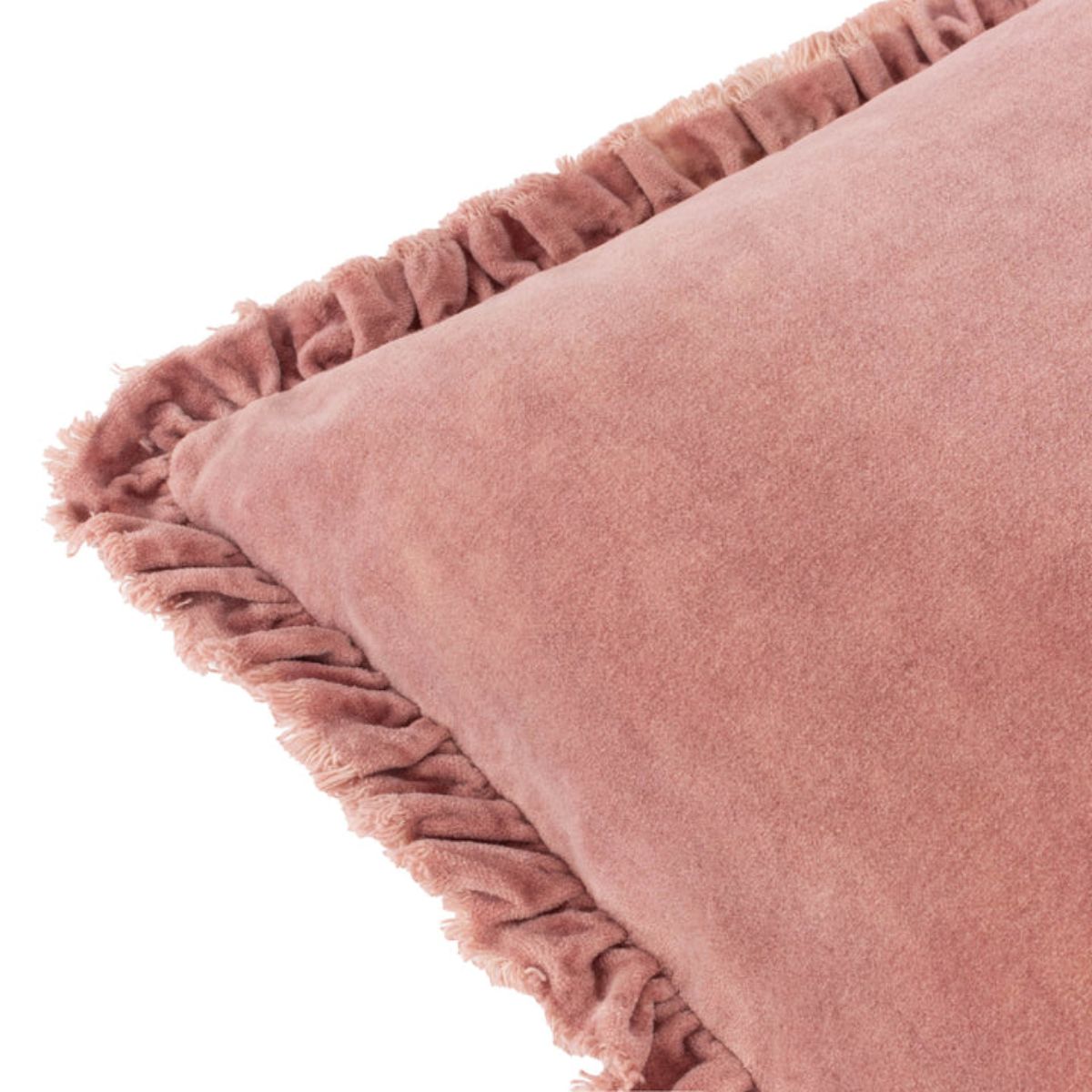 Riva Home Bertie Washed Cotton Velvet Cushion Rosewood
