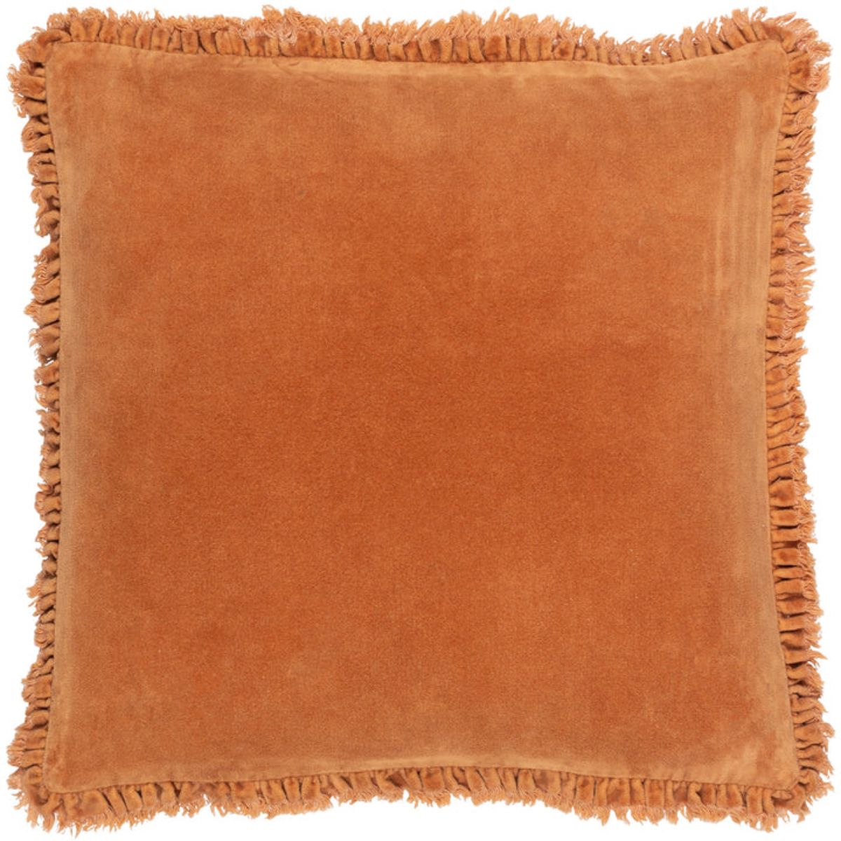 Riva Home Bertie Washed Cotton Velvet Cushion Rust