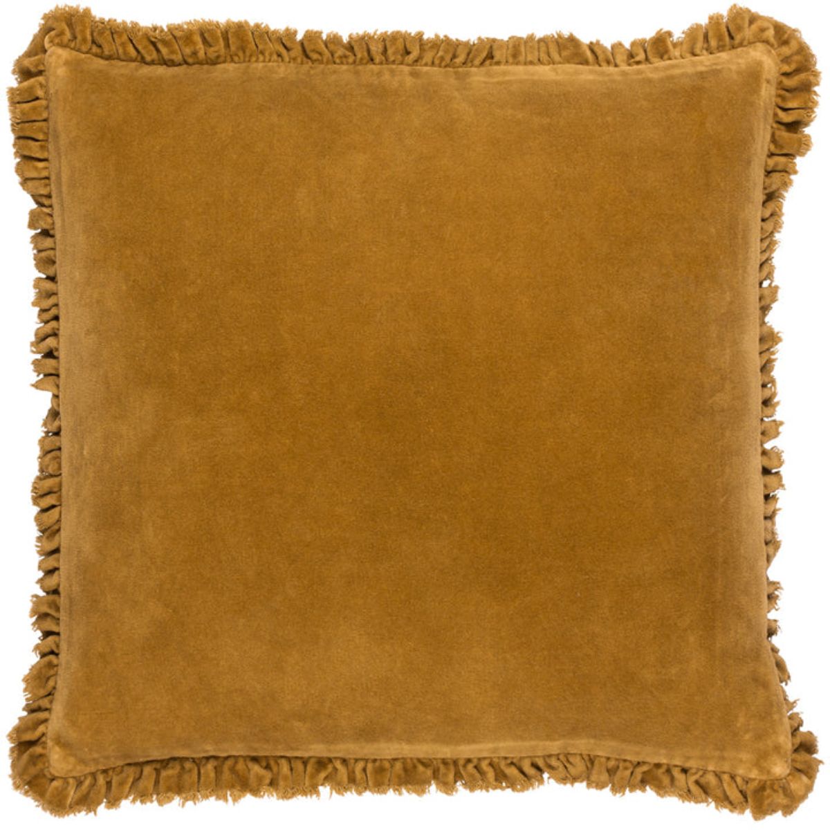 Riva Home Bertie Washed Cotton Velvet Cushion Saffron