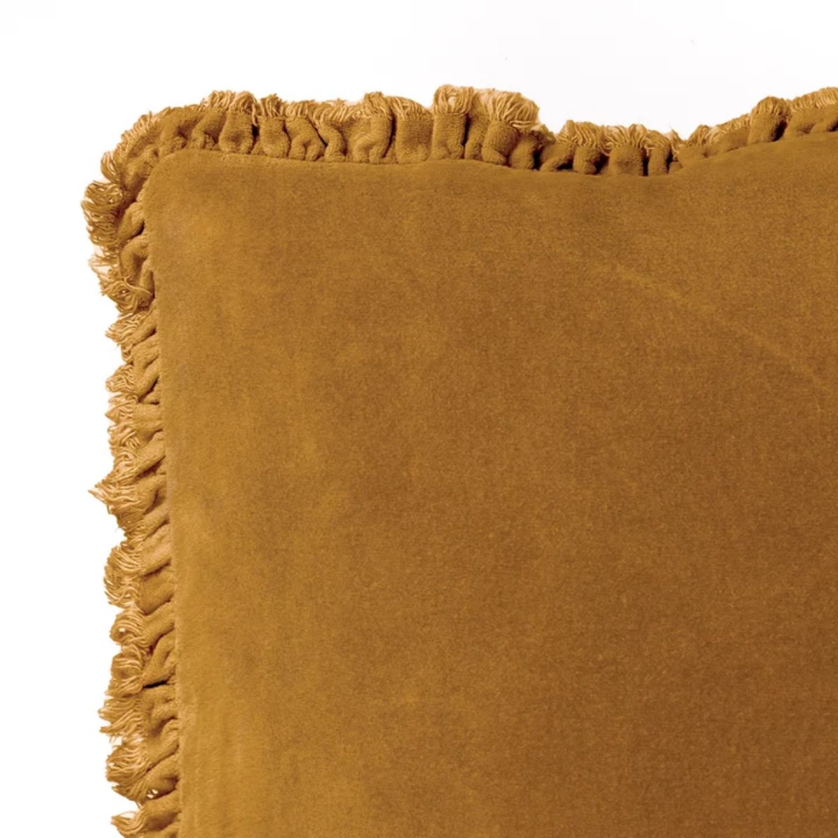 Riva Home Bertie Washed Cotton Velvet Cushion Saffron