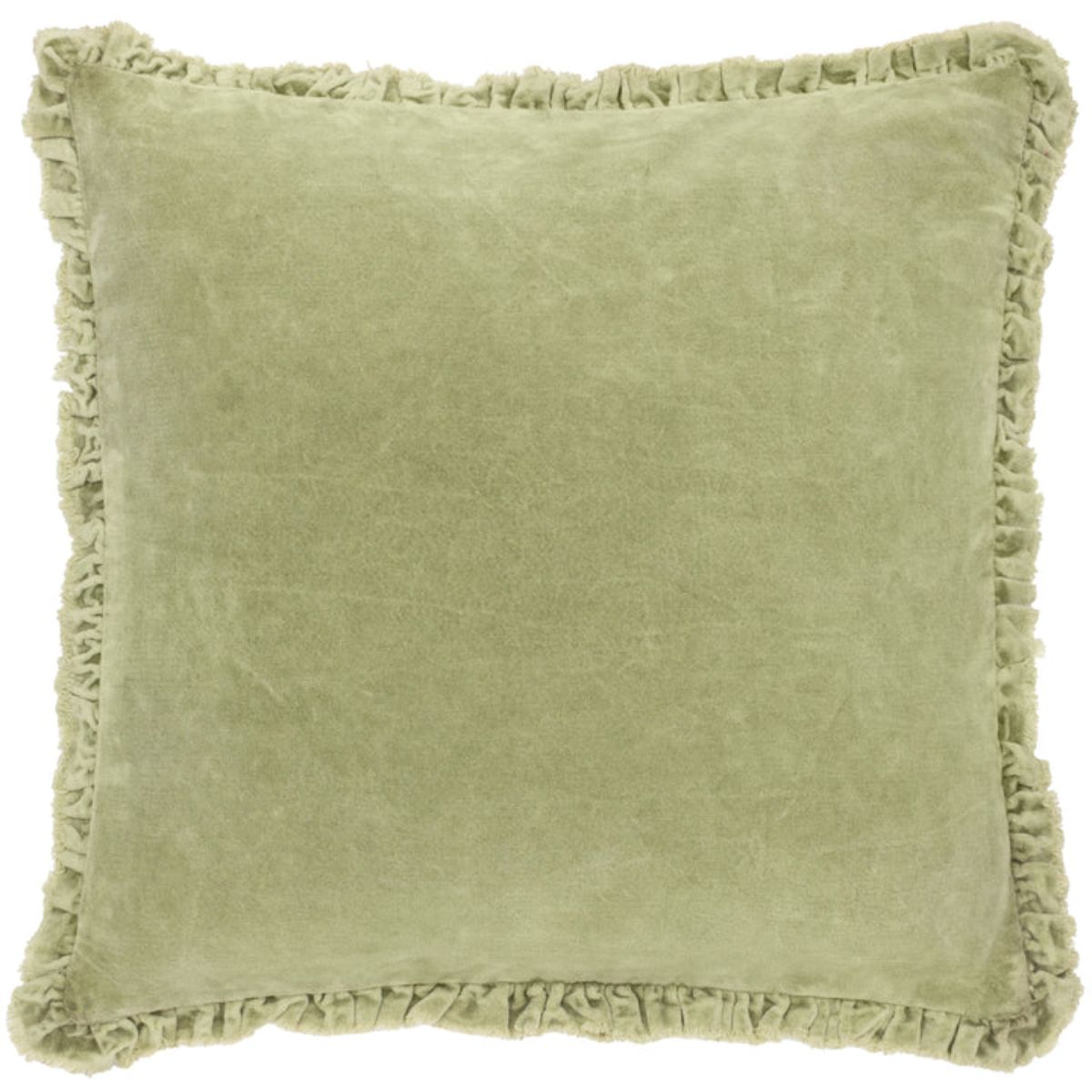 Riva Home Bertie Washed Cotton Velvet Cushion Sage