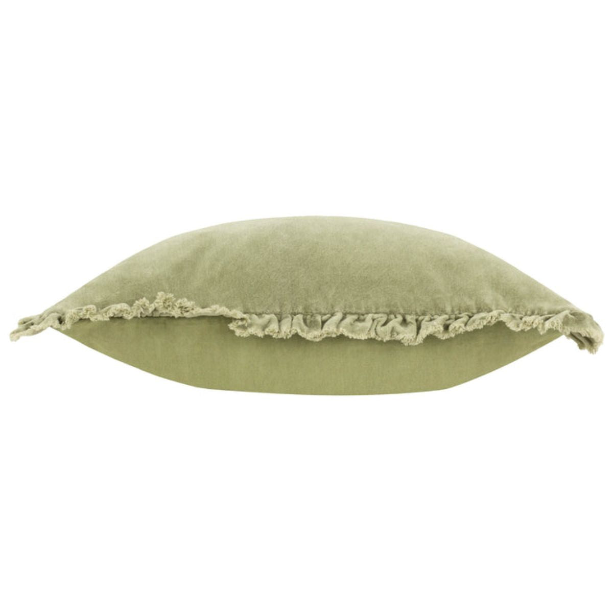 Riva Home Bertie Washed Cotton Velvet Cushion Sage