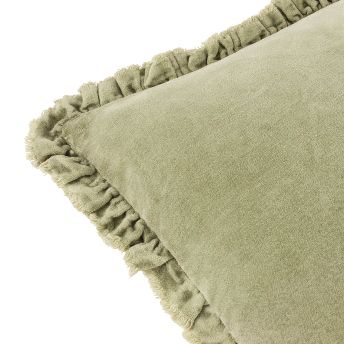 Riva Home Bertie Washed Cotton Velvet Cushion Sage