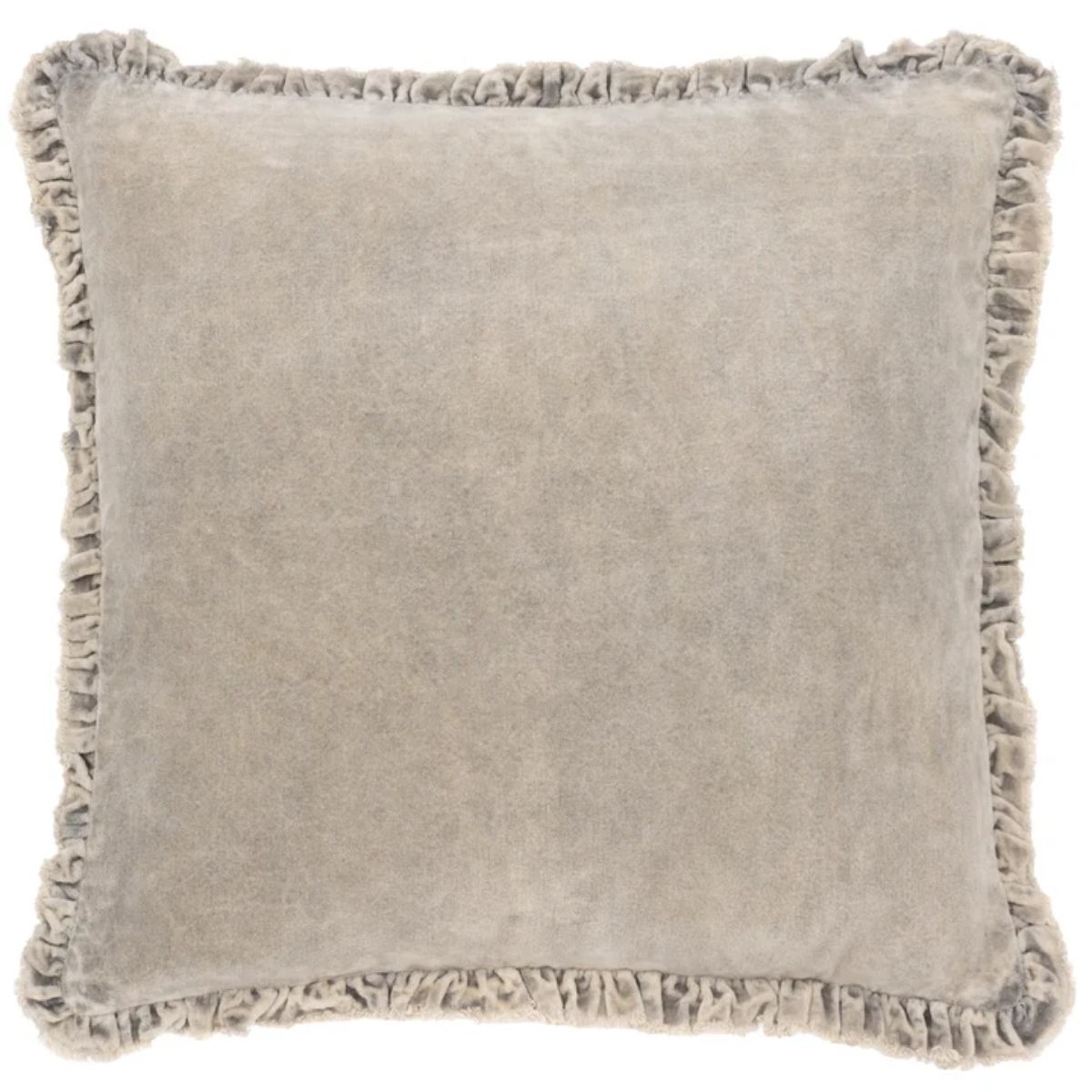 Riva Home Bertie Washed Cotton Velvet Cushion Taupe